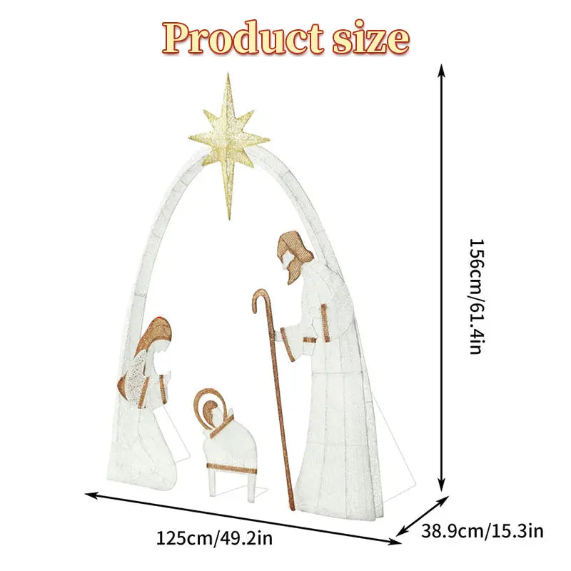 Outdoor Nativity Scene with Copper Wire, Christmas Yard Decor for Garden eprolo