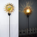 Outdoor Solar Lawn Lamp Moon Flame Retro Hollow Courtyard Lamp Garden Landscape Wrought Iron Floor Lamp
