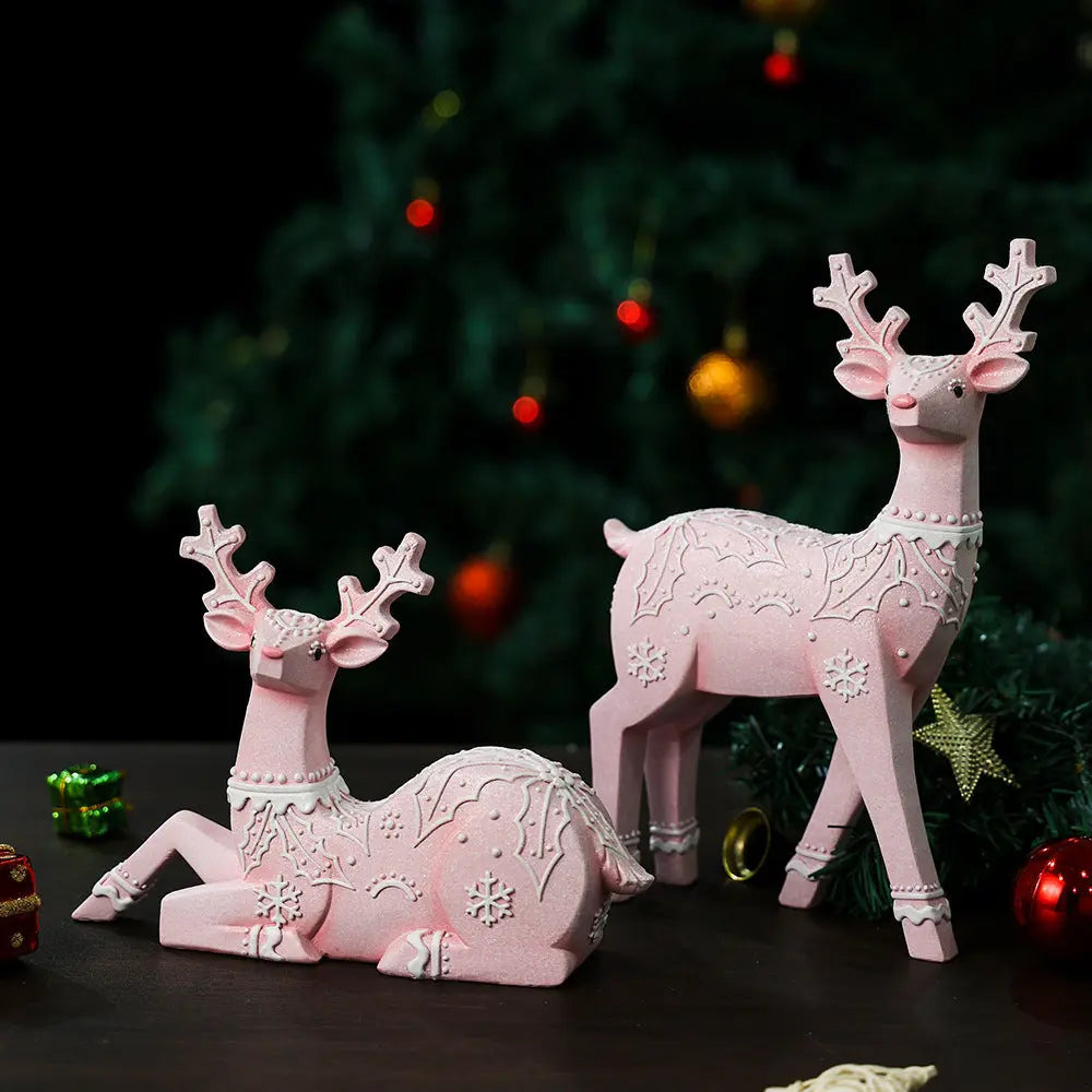 Christmas Deer Resin Ornament Furniture Decoration Craft  Decor eprolo