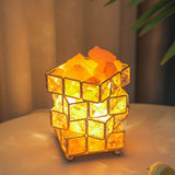 USB Crystal Table Lamp Three Color Cube Bedroom Bedside Night Light For Home Room
