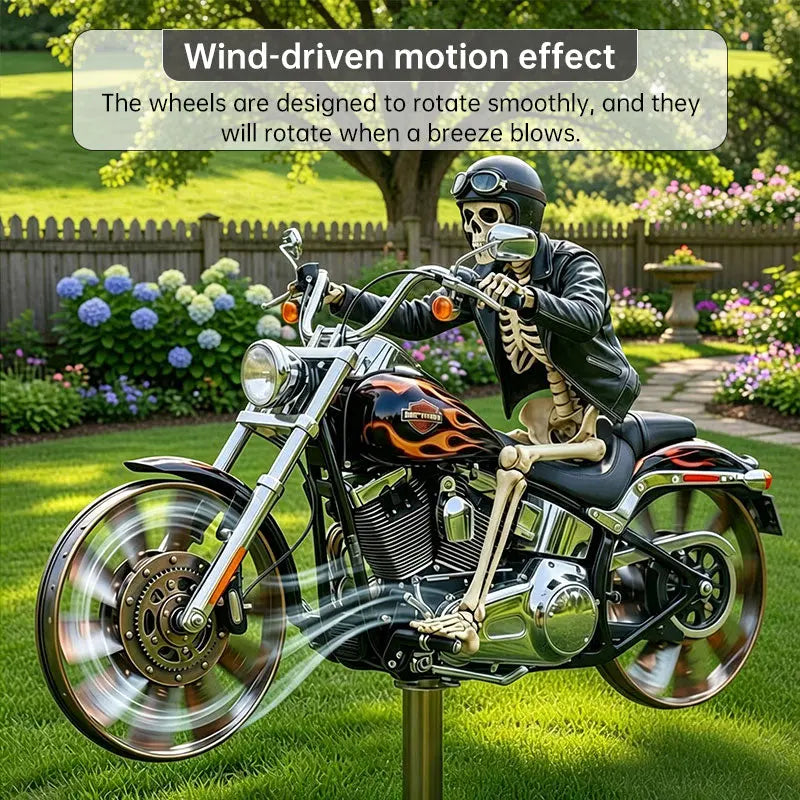 Motorcycle Wind Spinner Metal Decorative Pinwheel Windmill for Yard for Outdoor Patio Lawn Garden Landscape Backyard Art Decor eprolo
