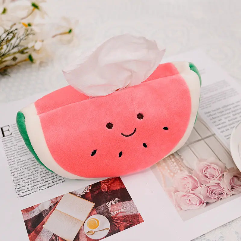 New Watermelon Pineapple Avocado Plush Fruit Tissue Box Car eprolo