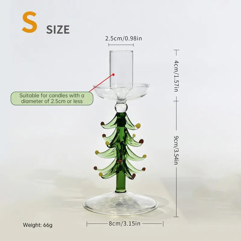 Nordic Borosilicate Glass Candle Holder, Christmas Tree Tabletop Decor for Home eprolo
