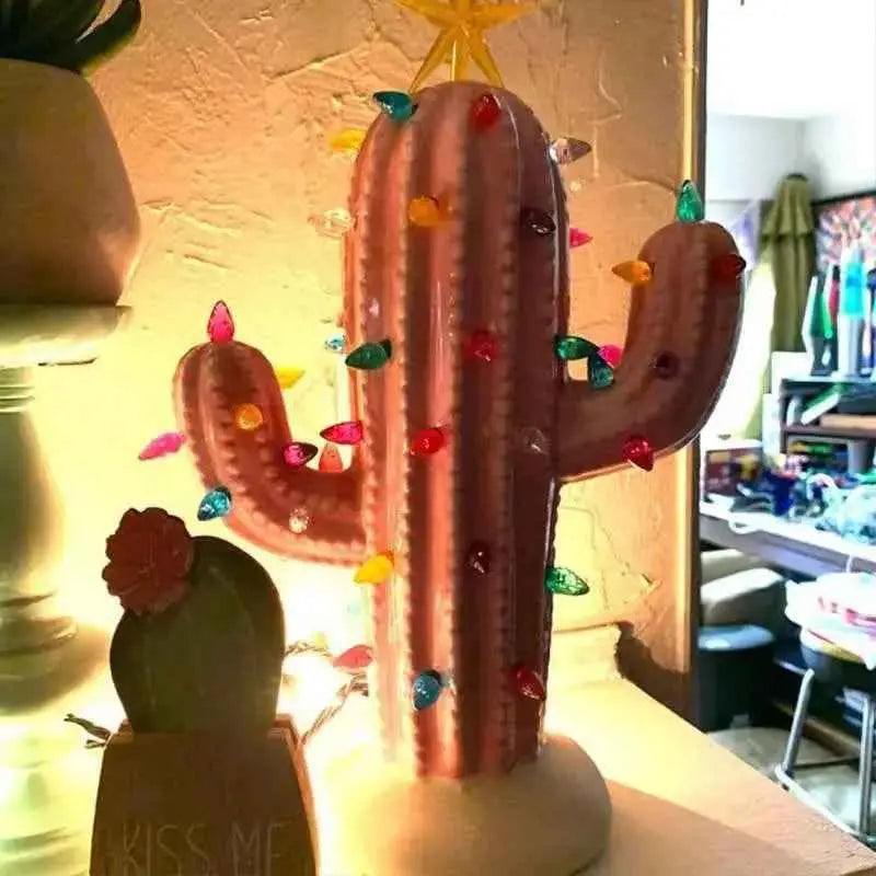 New Cactus Resin Decoration Decoration Led Home Lamp Design Atmosphere Green Plant Garden Light
