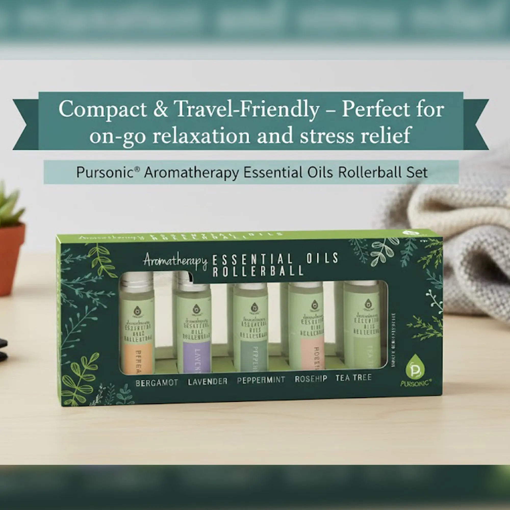 Aromatherapy Essential Oils Rollerballs (Bergamot, Lavender, Peppermint, Rosehip, Tea Tree)-4