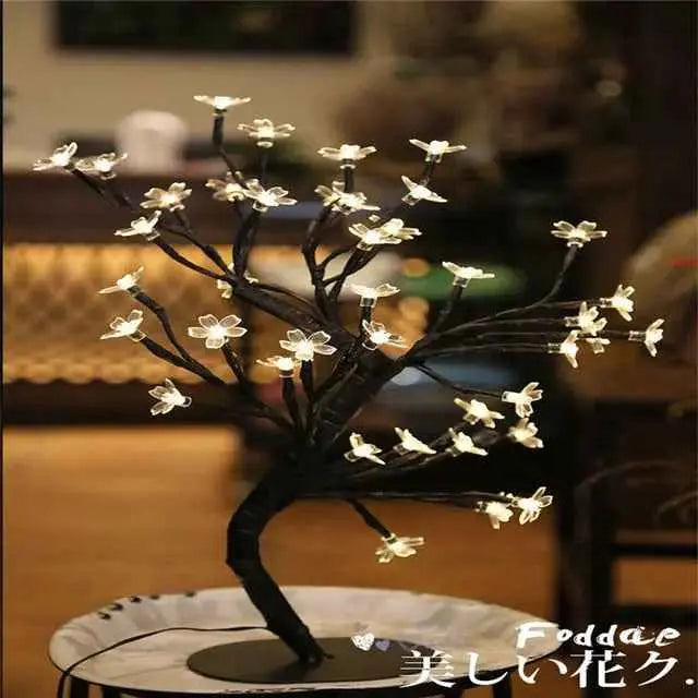LED Cherry Blossom Crystal Bonsai Stars  Tree Light Branches Home Decor