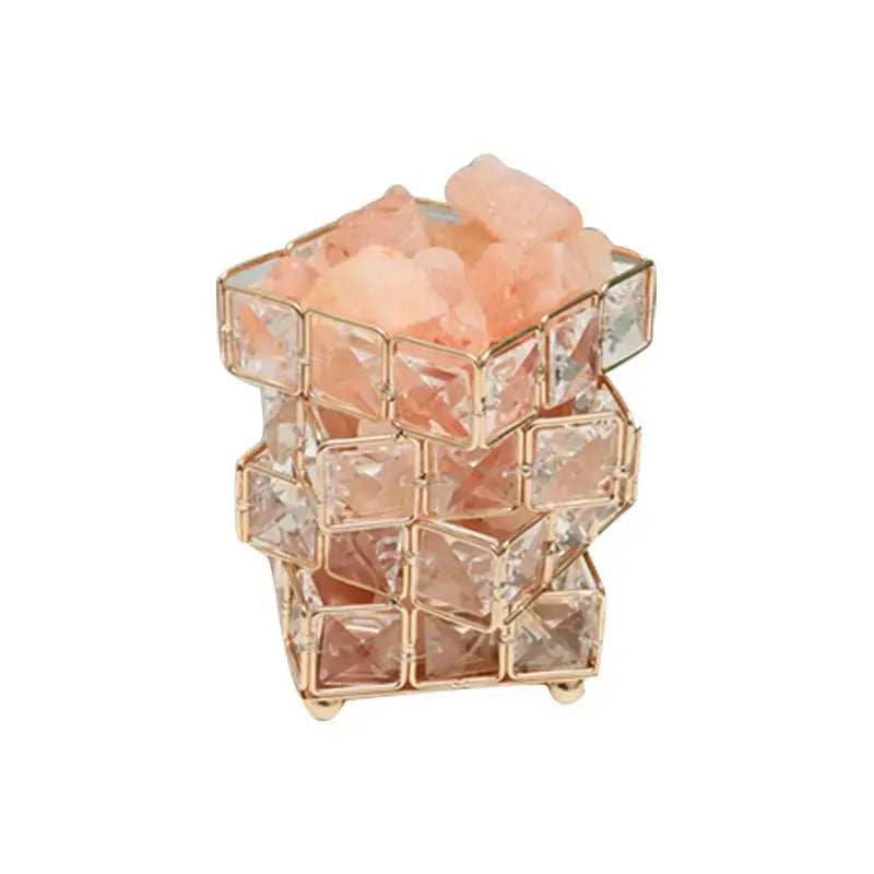 USB Crystal Table Lamp Three Color Cube Bedroom Bedside Night Light For Home Room eprolo