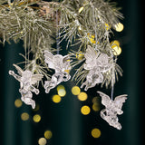 Christmas Decorations Transparent Angel Pendant Christmas Tree Acrylic Silver Wings Angel Pendant