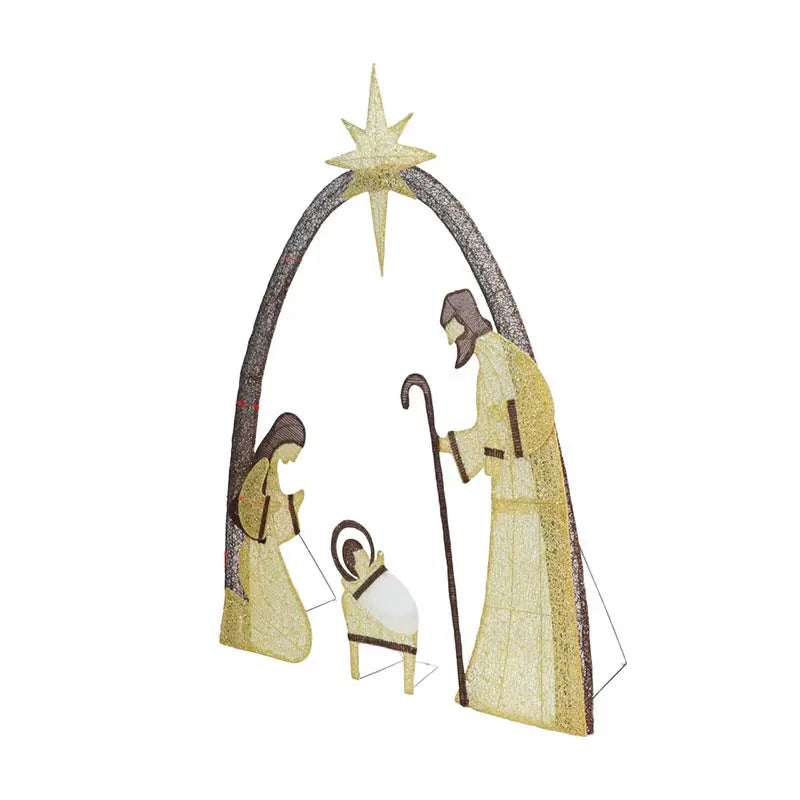 Outdoor Nativity Scene with Copper Wire, Christmas Yard Decor for Garden eprolo