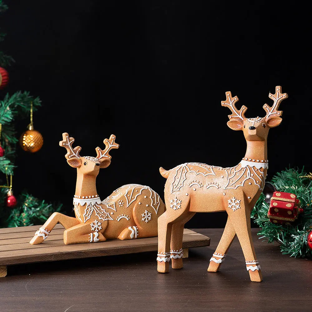 Christmas Deer Resin Ornament Furniture Decoration Craft  Decor eprolo