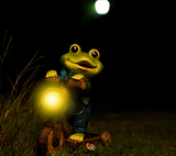 Frog cycling solar energy decoration