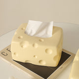 Cute Tissue Boxes Ceramic Cheese Shape Napkin Holder Storage Box