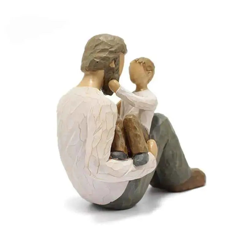 Father and Son Statue Decoration Creative Home Desktop Decoration Resin