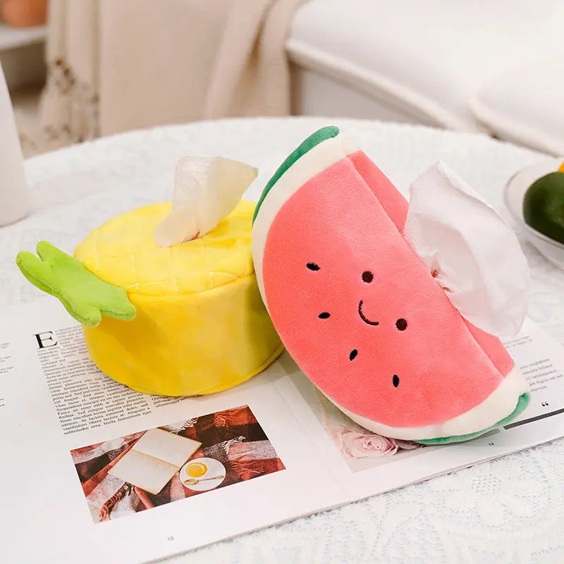 New Watermelon Pineapple Avocado Plush Fruit Tissue Box Car eprolo