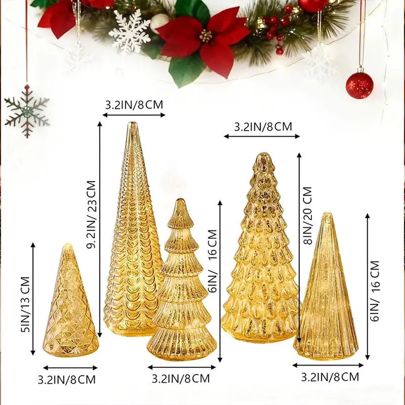 5-Piece Set 3D Printed Light-Up Trees with Upgraded LEDs for Tabletop Decor eprolo