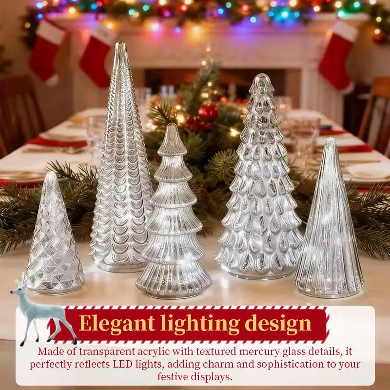 5-Piece Set 3D Printed Light-Up Trees with Upgraded LEDs for Tabletop Decor eprolo