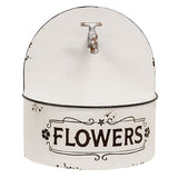 Rustic Distressed White Spigot Wall Planter