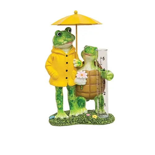 Assorted Resin Frog Couple Rain Gauge Countryside Home Decor