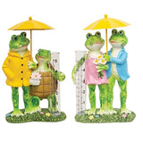 Assorted Resin Frog Couple Rain Gauge