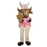 Assorted Resin Easter Highland Sitters with Dangling Legs