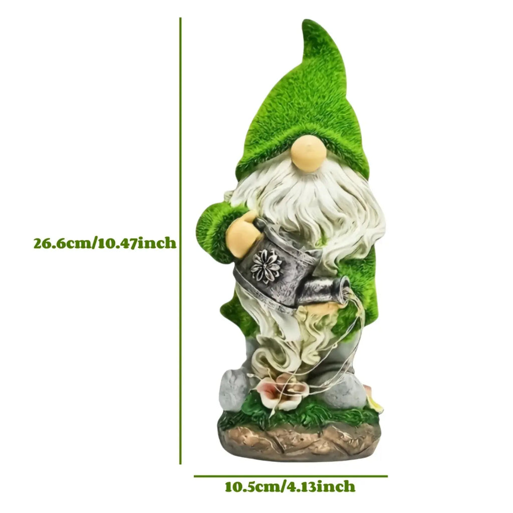 Outdoor Garden Solar Statue Light, Outdoor Gnomes Statues Decor, Garden Resin Flocking Gnome Watering Statue Decorative Light Mayra and Company