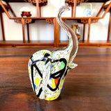 DecorBites™ Crystal Glass Elephant Sculpture Figurine Handmade Craft Home Decor Gift