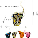 DecorBites™ Crystal Glass Elephant Sculpture Figurine Handmade Craft Home Decor Gift