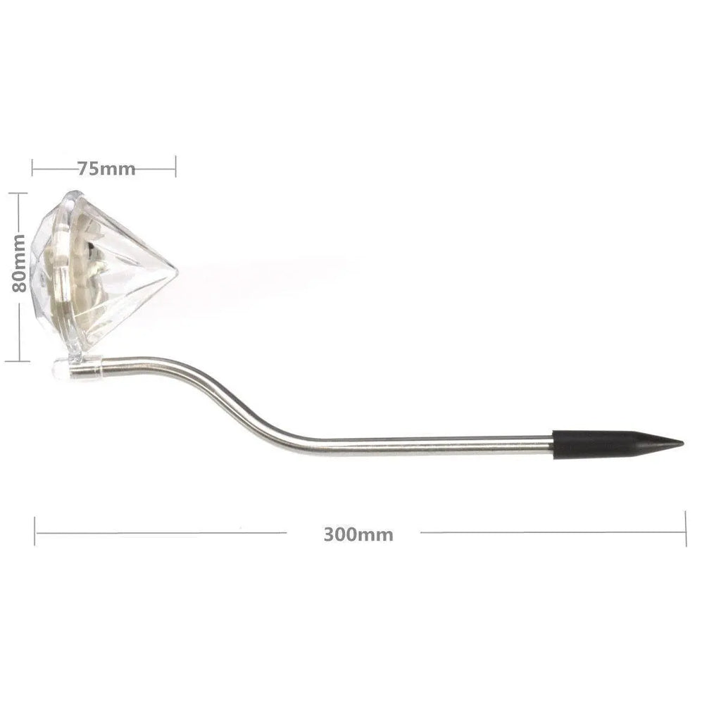4 Solar Garden Diamond LED Lamps In White Warm White And Multicolor Stainless Steel Lamps For Garden Pathway Yard Stevvex