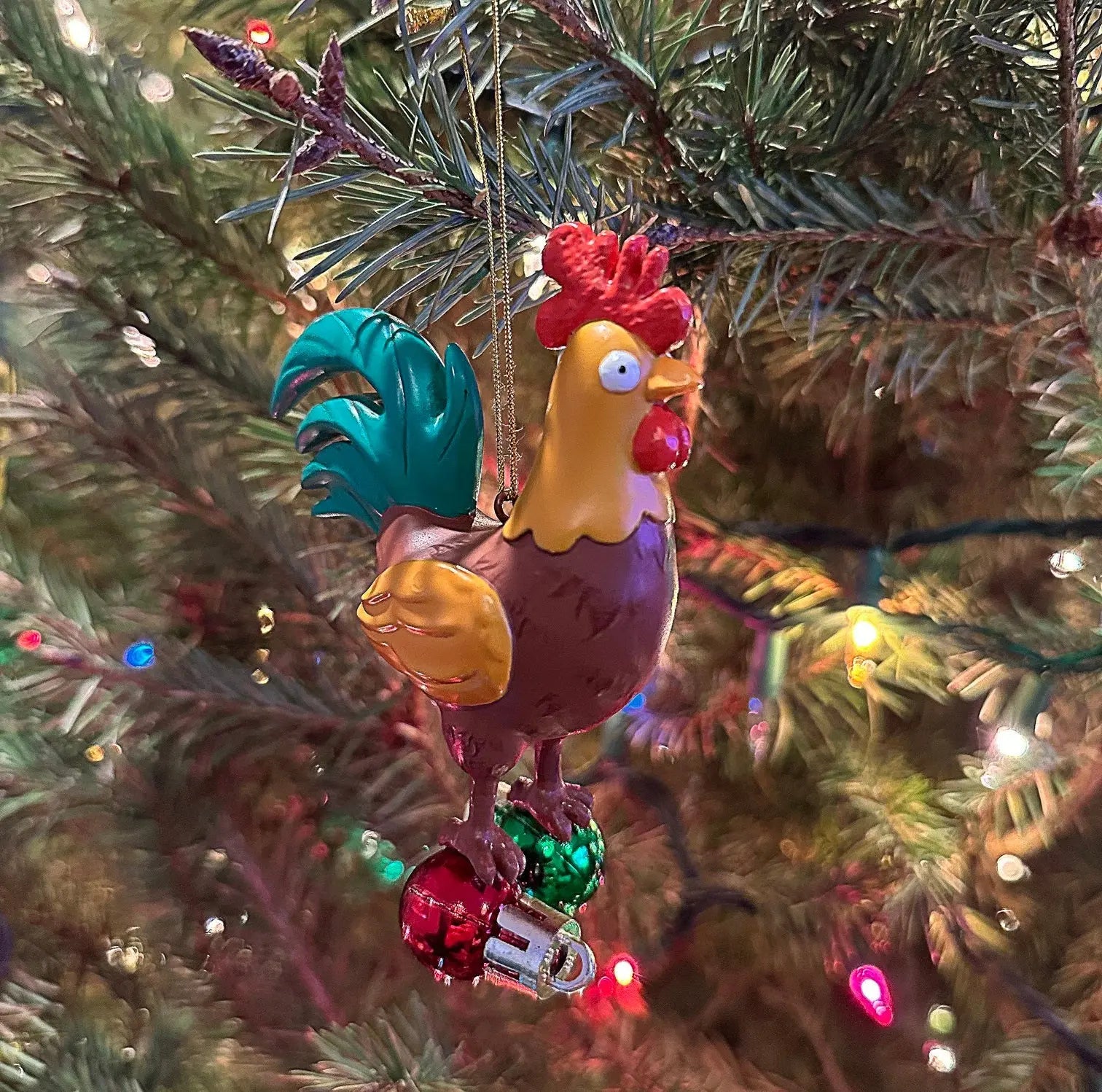 Cock and Bulbs Funny Christmas Ornament Decoration Tree Buddees Wholesale