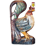 Carved Long Tailed Rooster 15 1/2" Tall