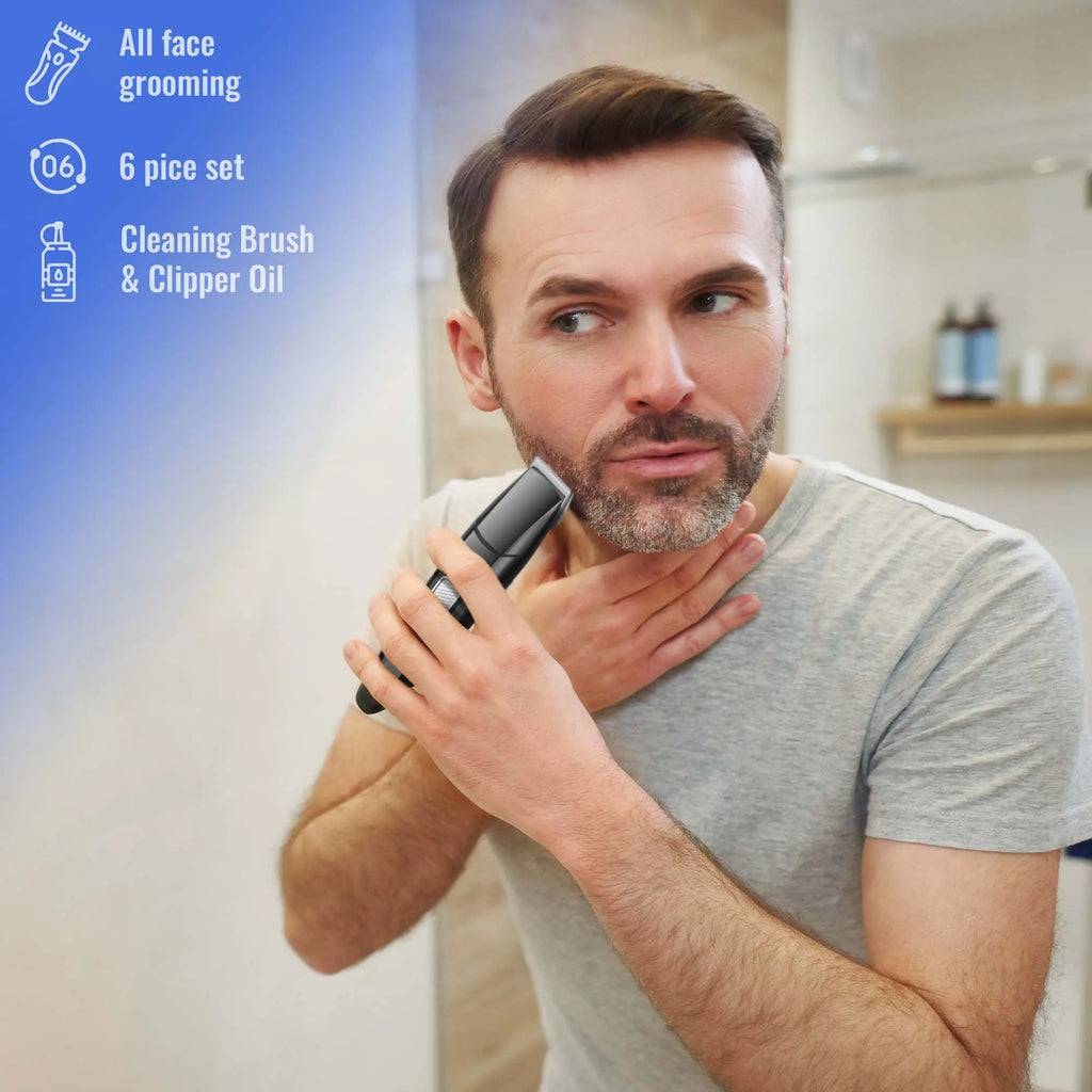 Mario Lopez Mens Grooming Kit , Designed for Hair, Beard, Nose & Ear Grooming, 10 Piece Grooming Kit Pursonic