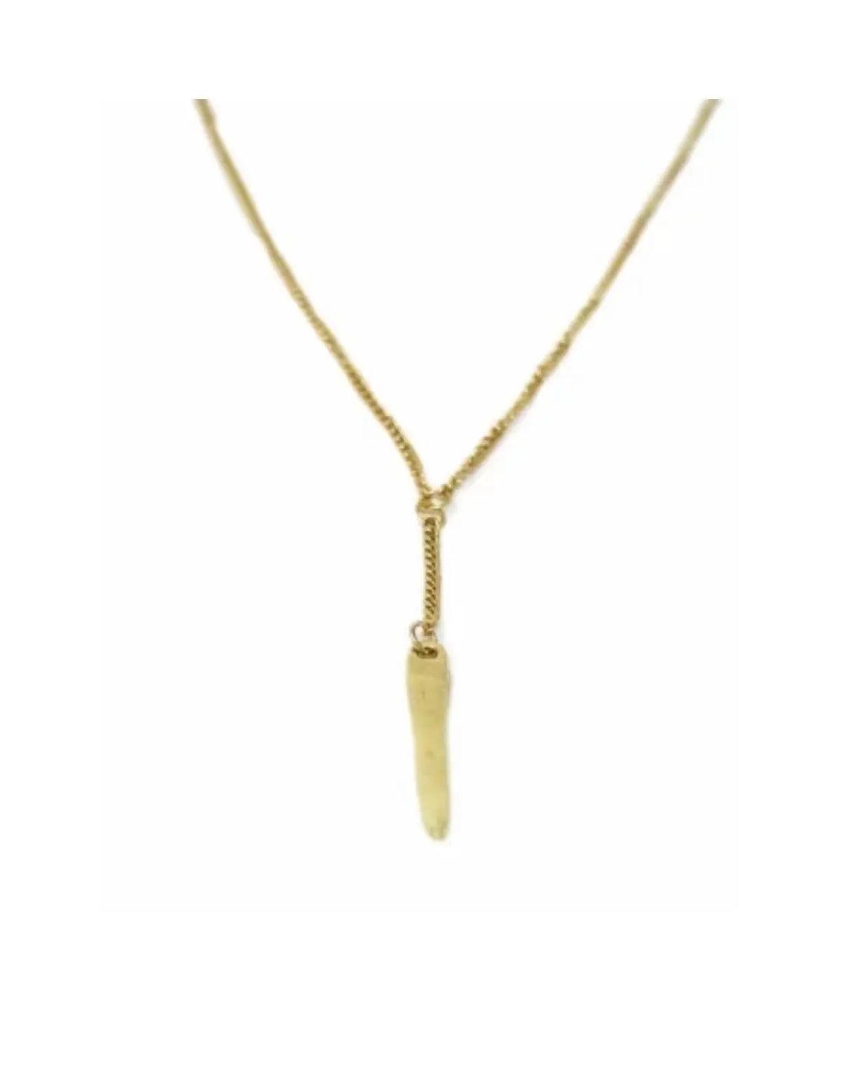 Cone Pendant Goldtone Necklace Mayra and Company