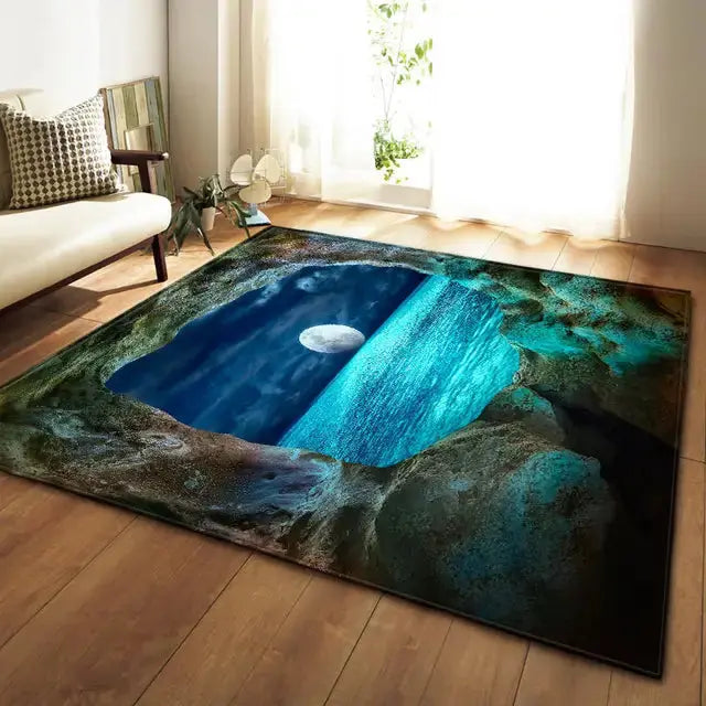 Nordic Carpets Soft Flannel 3D Printed Area Rugs Parlor Galaxy Space Mat Anti Slip eprolo