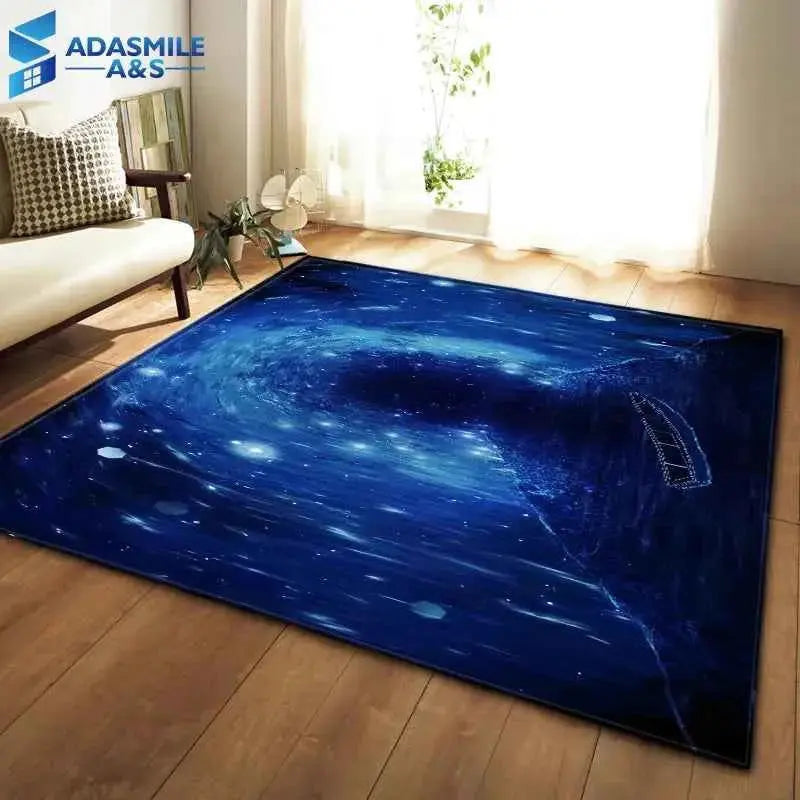 Nordic Carpets Soft Flannel 3D Printed Area Rugs Parlor Galaxy Space Mat Anti Slip