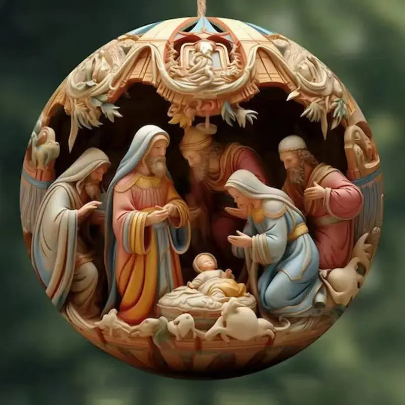 2025 Cross-Border Independent Station Acrylic 3D Effect Christmas Ornaments New Religious Belief Decoration Mayra and Company