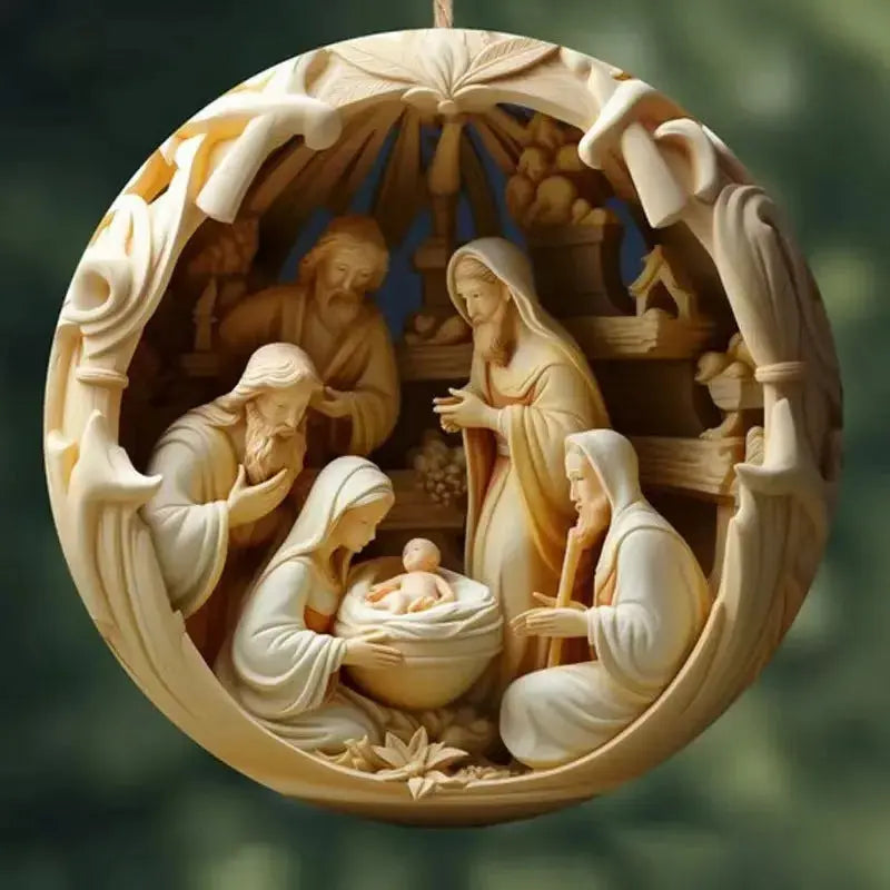 2025 Cross-Border Independent Station Acrylic 3D Effect Christmas Ornaments New Religious Belief Decoration Mayra and Company