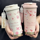 316 stainless steel lily of the valley coffee cup girls high color value double drinking straw cup car gift cup customization