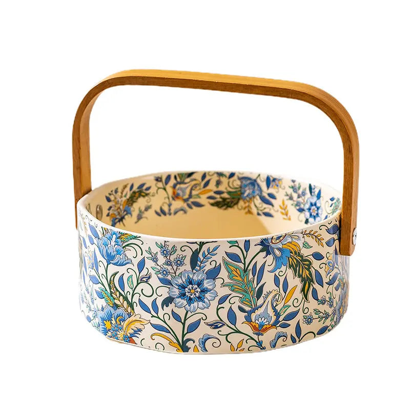 French Style Fruit Plate High-end Exquisite and High-value Fruit Plate Living Room Coffee Table Household Afternoon Tea Dim & Cam Plate Ceramic Basket Mayra and Company