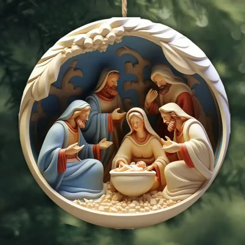 2025 Cross-Border Independent Station Acrylic 3D Effect Christmas Ornaments New Religious Belief Decoration Mayra and Company