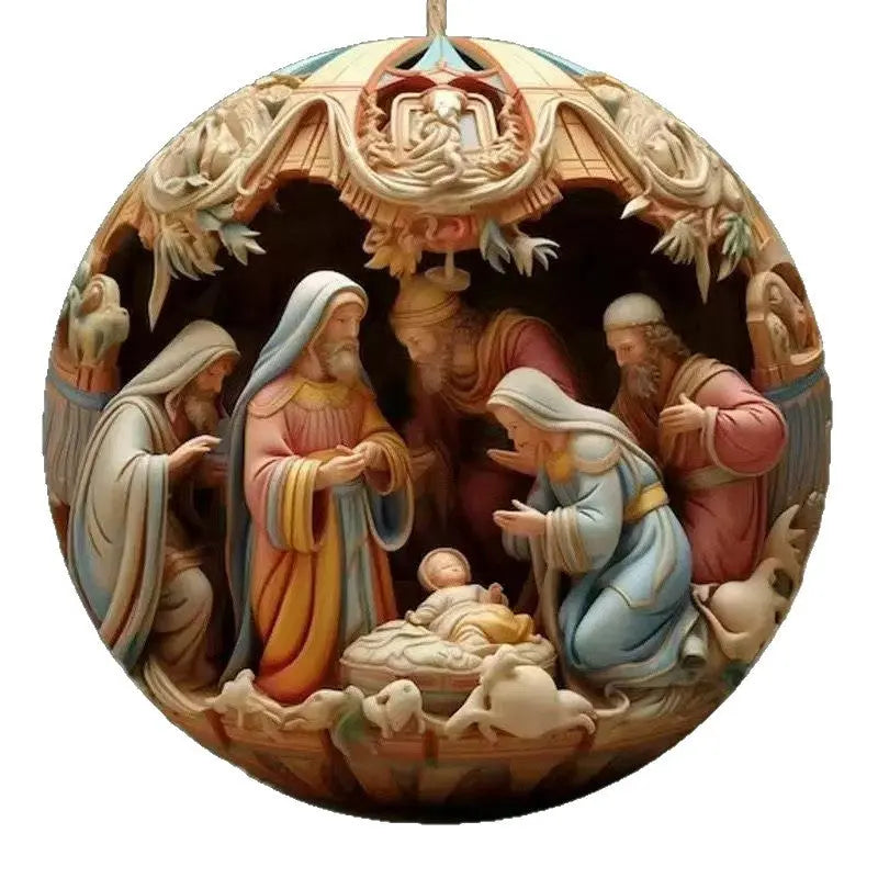 2025 Cross-Border Independent Station Acrylic 3D Effect Christmas Ornaments New Religious Belief Decoration Mayra and Company
