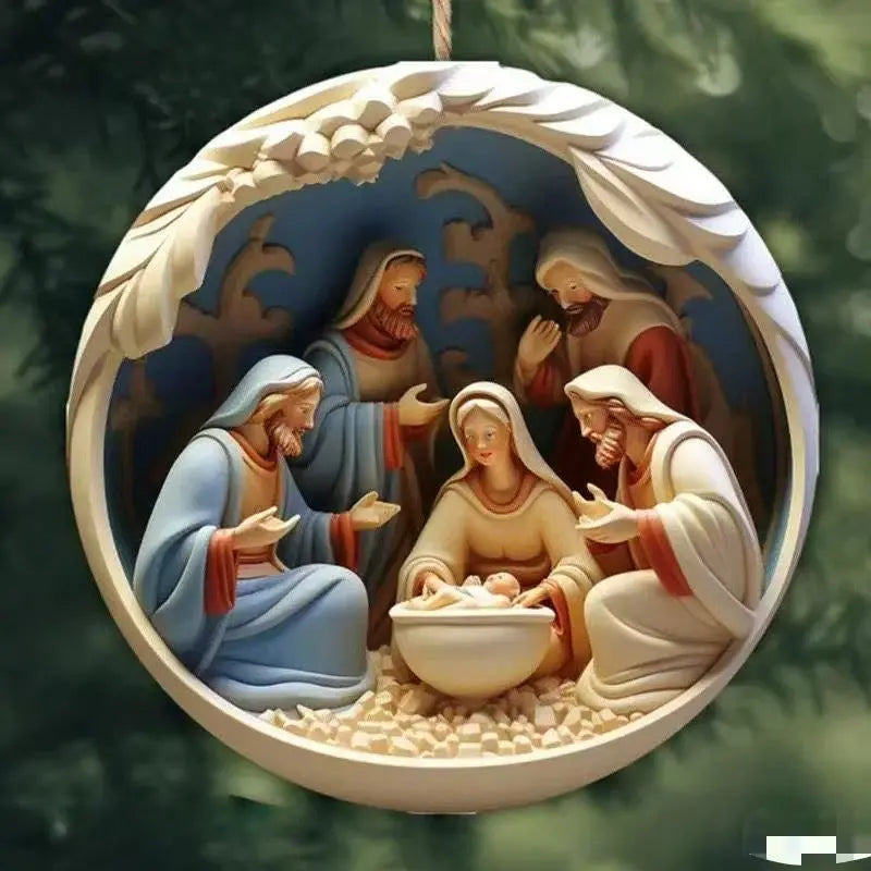 2025 Cross-Border Independent Station Acrylic 3D Effect Christmas Ornaments New Religious Belief Decoration Mayra and Company