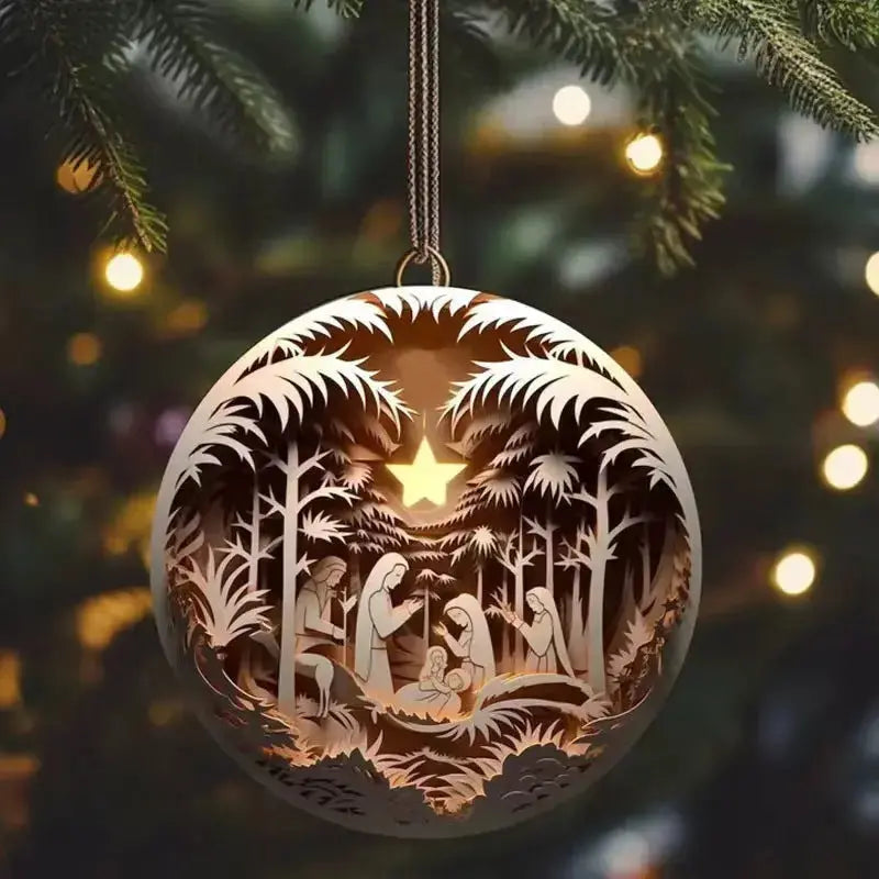 2025 Cross-Border Independent Station Acrylic 3D Effect Christmas Ornaments New Religious Belief Decoration Mayra and Company