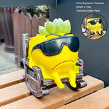 Handsome Expression Flowerpot Green Potted Plants Vase Container Home Courtyard Garden Decoration Handicrafts Ornament Gift