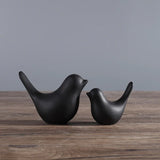 DecorBites™ Bird Figurine Set Nordic Ceramic Black White Table Sculptural Ornament