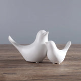 DecorBites™ Bird Figurine Set Nordic Ceramic Black White Table Sculptural Ornament