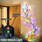 1PC 96LEDs Solar Willow Vine Lights,DIY Outdoor Waterproof String Lights,Wall Lamps For Garden,Porch,Shop,Terrace,Pathway Decor