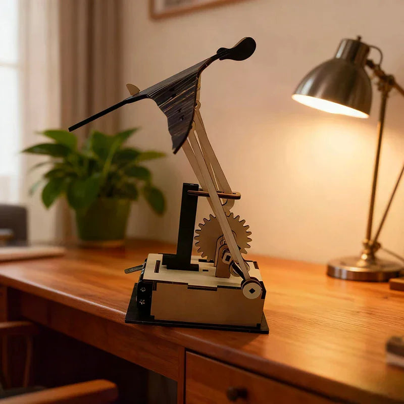 Wooden Electric Manta Ray Ornament Automaton With Lifelike Swimming Motion Ocean Decor For Desk Tabletop Home Gift Mayra and Company