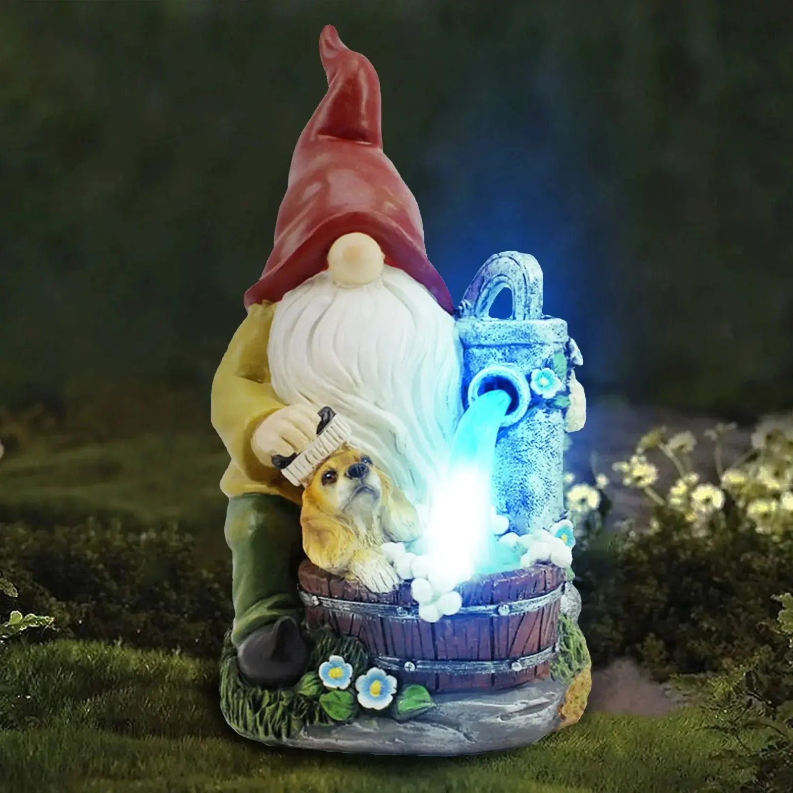 14 Inch Outdoor Garden Dwarf Statue-resin Gnome Statue Lighting Wizard Solar Led Light Welcome Sign Gnome Yard Lawn Large Figurine Mayra and Company