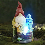 Outdoor Garden Dwarf Statue-resin Gnome Statue Lighting Wizard Solar Led Light Welcome Sign Gnome Yard Lawn Large Figurine ( 14 inches High)