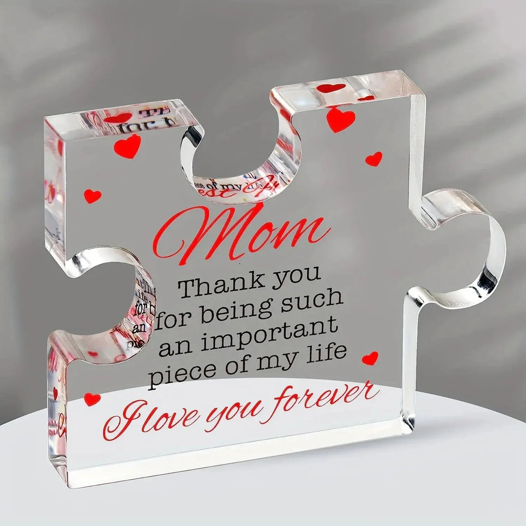 Acrylic Block Puzzle Mom Present, Commemorative Decorative Gif Mayra and Company